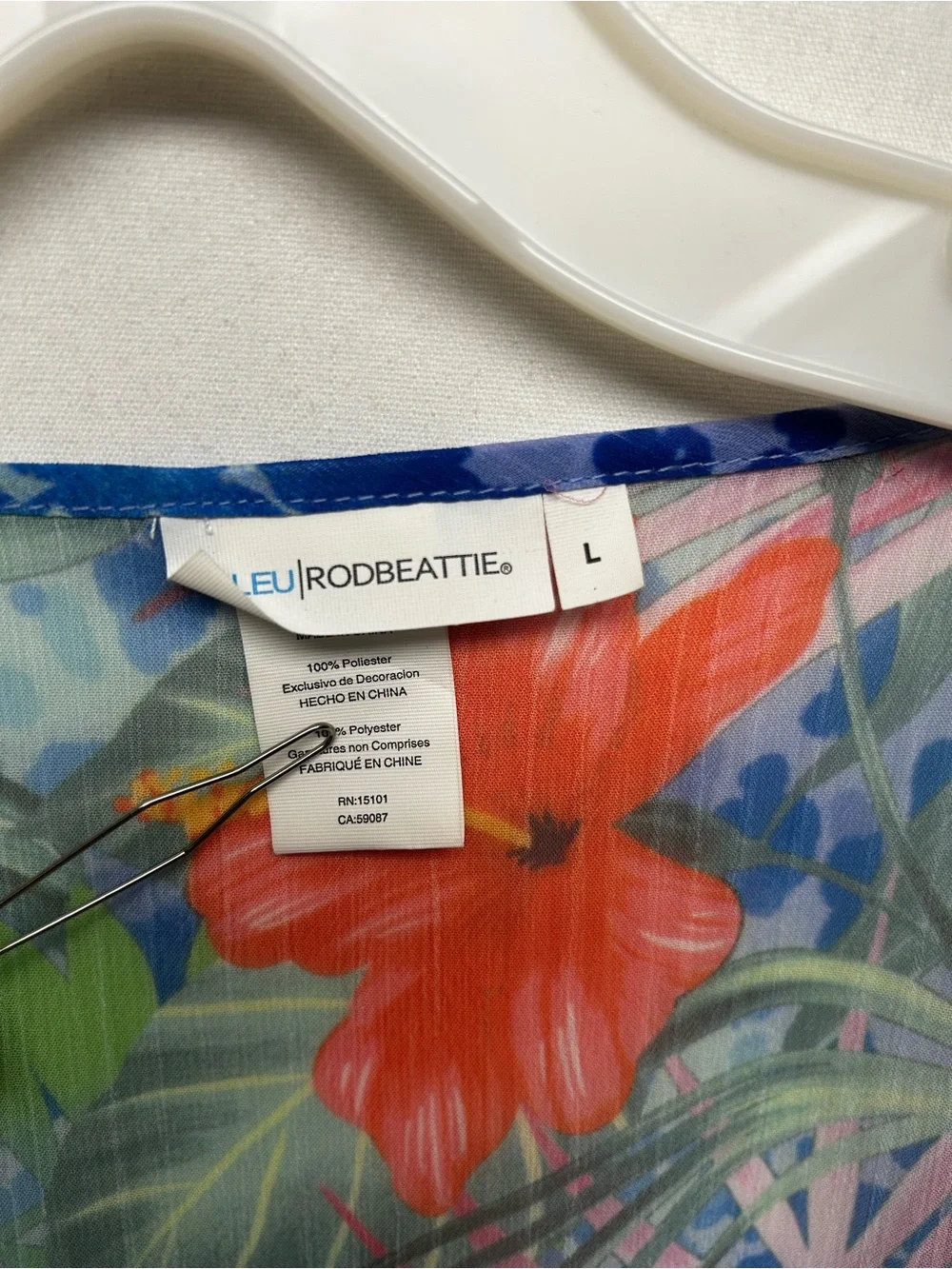 Bleu Rod Beattie Blue Tropical Floral Swim Cover-Up - Picture 5 of 12